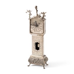 Miniatuur staand horloge, J. Weeda, Haarlem 1974, zilver