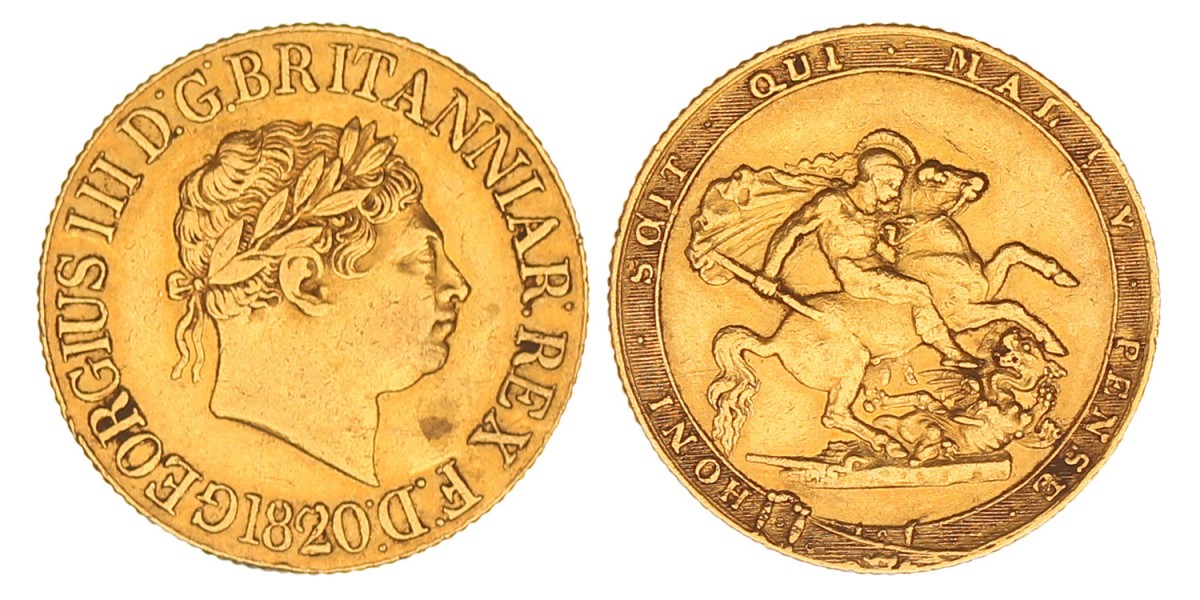 Great Britain. George III. Sovereign. 1820.