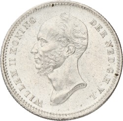 25 Cent. Willem II. 1848 With Dot. UNC.