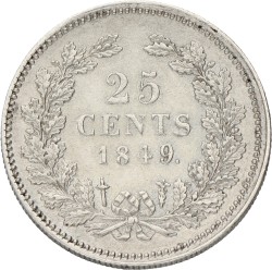 25 Cent. Willem II. 1849. XF -