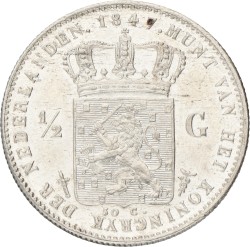 ½ Gulden. Willem II. 1847. XF +.