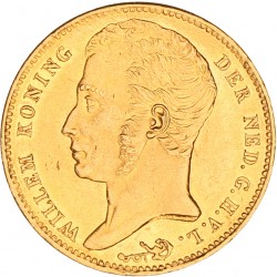 10 Gulden goud '★ vlak naast Y' op rand Willem I 1840. Prachtig / FDC (opgewreven).