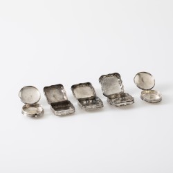 Verzameling pepermuntdoosjes (5), Nederland 19e eeuw, zilver