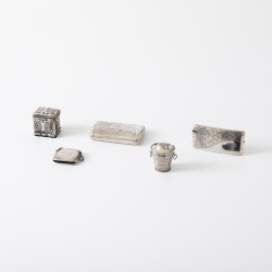 Verzameling doosjes (5), Nederland / Verenigd Koninkrijk, 19e / 20e eeuw, zilver