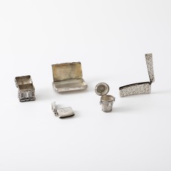 Verzameling doosjes (5), Nederland / Verenigd Koninkrijk, 19e / 20e eeuw, zilver