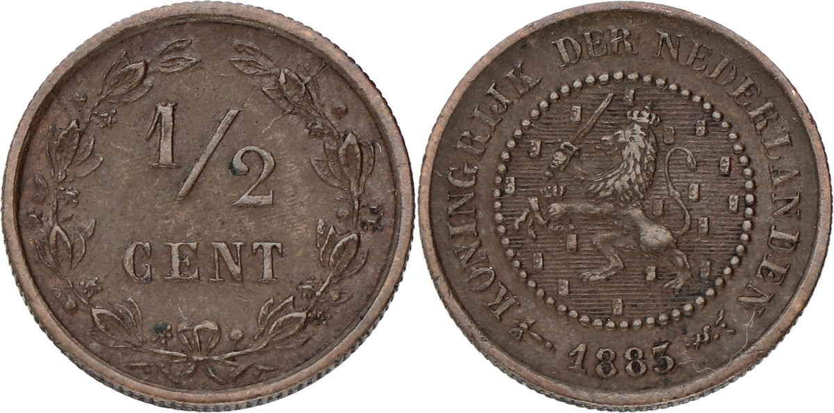 ½ Cent. Willem III. 1883. AUnc