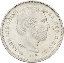 25 Cent. Willem III. 1890 With dot. UNC.