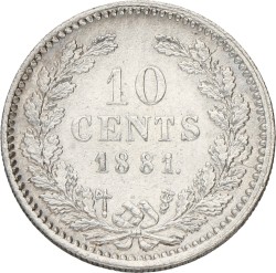 10 Cent. Willem III. 1881. XF +