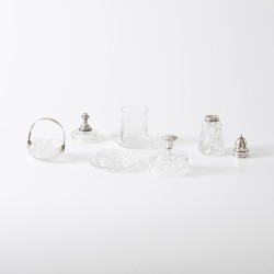 Verzameling zilverwerk (4), Nederland / Verenigd Koninkrijk, 19e / 20e eeuw, kristalglas / zilver
