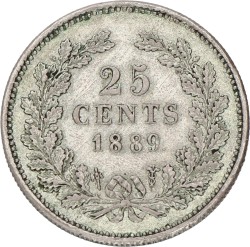 25 Cent. Willem III. 1889. XF +