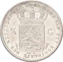 ½ Gulden. Willem III. 1860. XF +