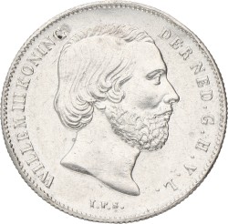½ Gulden. Willem III. 1863. AUnc