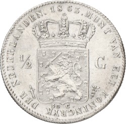 ½ Gulden. Willem III. 1863. AUnc
