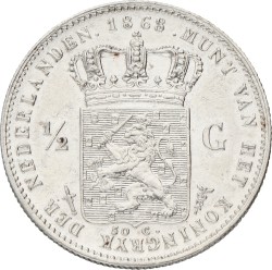 ½ Gulden. Willem III. 1868. XF.