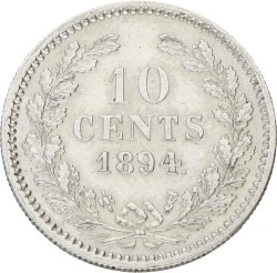 10 Cent. Wilhelmina. 1894. XF