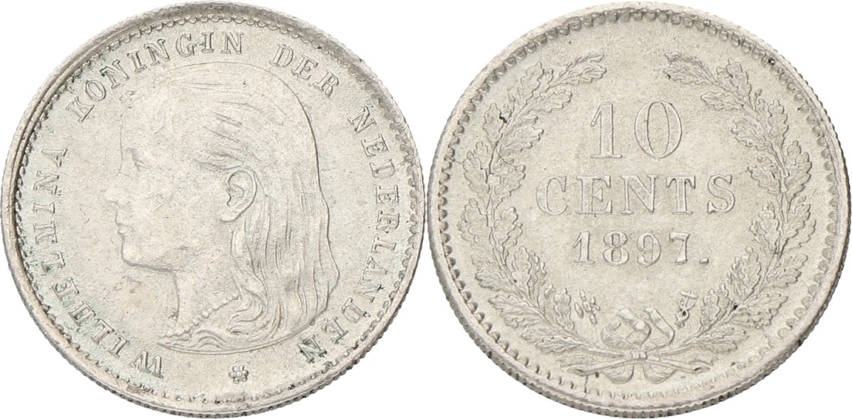 10 Cent. Wilhelmina. 1897. AUnc