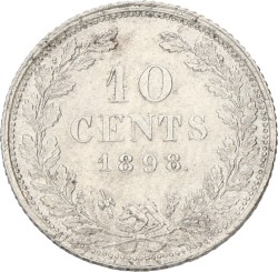 10 Cent. Wilhelmina. 1898. XF +.