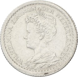 10 Cent. Wilhelmina. 1912 Short crown. XF +