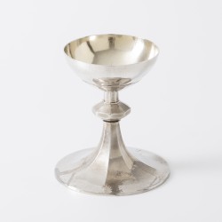 Art Deco miskelk in doos, België ca. 1940, zilver