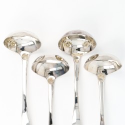 Jus- / sauslepels (4), Nicolaas de Brieder I (1720-1787), Utrecht 1785, zilver