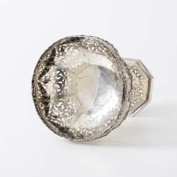 Fruittazza / pronkschaal 'Rose', Duitsland ca. 1925, zilver