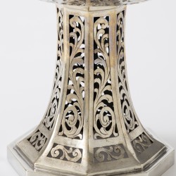 Fruittazza / pronkschaal 'Rose', Duitsland ca. 1925, zilver