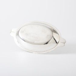 Art Deco fruitschaal, Wilkens & Söhne, Bremen-Hemelingen ca. 1930, zilver