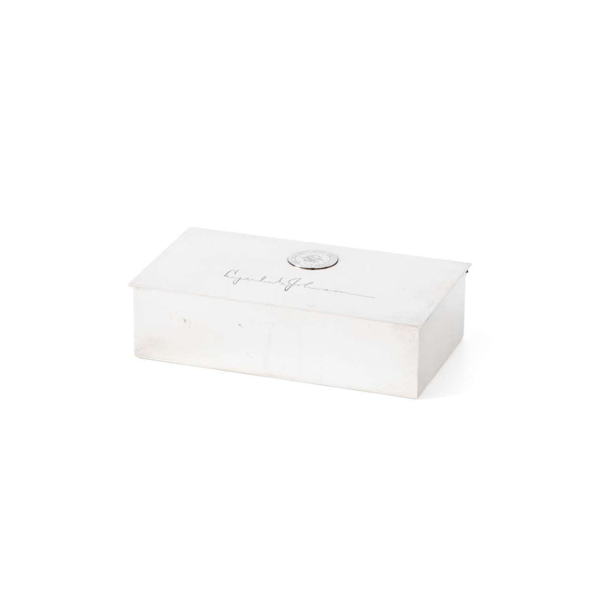 Tiffany & Co. Lyndon B. Johnson`s sigarendoos (36e president van de Verenigde Staten, 1963-1969), New York ca. 1961/63, zilver