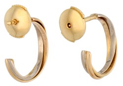 Cartier 18K tricolor gouden 'Trinity' halve creolen 
