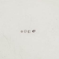 Koektrommel met dienblad, D. Schut, Rotterdam 1965, zilver