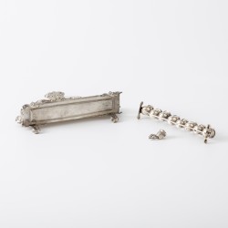 Chanoeka-lamp, Vincenz Czokally (1864-1890), Wenen circa 1870, zilver