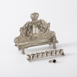 Chanoeka-lamp, Vincenz Czokally (1864-1890), Wenen circa 1870, zilver