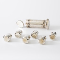 Jugendstil drinkservies (7), Krakau, Polen ca. 1970, zilver