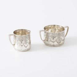 Tiffany & Co. Art Nouveau suiker en melk set (2), New York, ca. 1910-1920, zilver