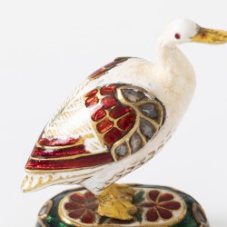 Miniatuur gans goud met diamant en emaillen