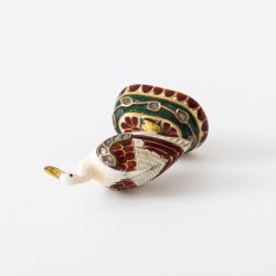 Miniatuur gans goud met diamant en emaillen