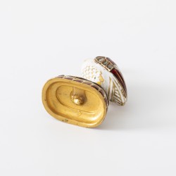 Miniatuur gans goud met diamant en emaillen