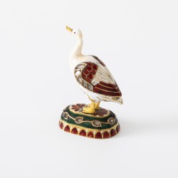 Miniatuur gans goud met diamant en emaillen