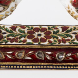Miniatuur ganzen voorstelling goud met diamant en emaillen