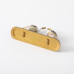 Miniatuur ganzen voorstelling goud met diamant en emaillen