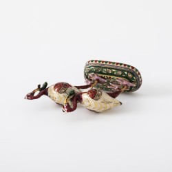 Miniatuur kraanvogels goud met diamanten en emaillen