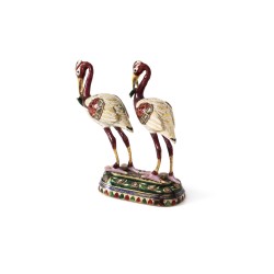 Miniatuur kraanvogels goud met diamanten en emaillen