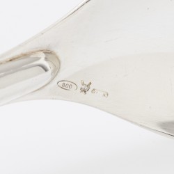 Art Deco "Swan'' sausboot met lepel, A. Cesa, Alessandria ca. 1945/50, zilver