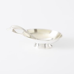 Art Deco "Swan'' sausboot met lepel, A. Cesa, Alessandria ca. 1945/50, zilver