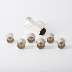 Design drinkservies (7), Tapio Wirkkala voor Kultakeskus Oy,  Hämeenlinna, Finland 1972-1979, zilver