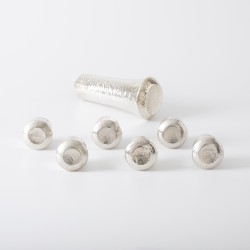 Design drinkservies (7), Tapio Wirkkala voor Kultakeskus Oy,  Hämeenlinna, Finland 1972-1979, zilver