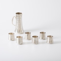 Design drinkservies (7), Tapio Wirkkala voor Kultakeskus Oy,  Hämeenlinna, Finland 1972-1979, zilver