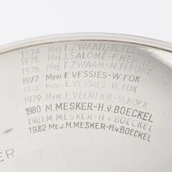 Kampioensschaal tennis ''gemengd dubbel'', Zilverfabriek Voorschoten 1958, zilver