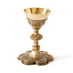Miskelk met emaillen decor, A. Witte, Aken 1908, zilver