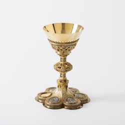 Miskelk met emaillen decor, A. Witte, Aken 1908, zilver